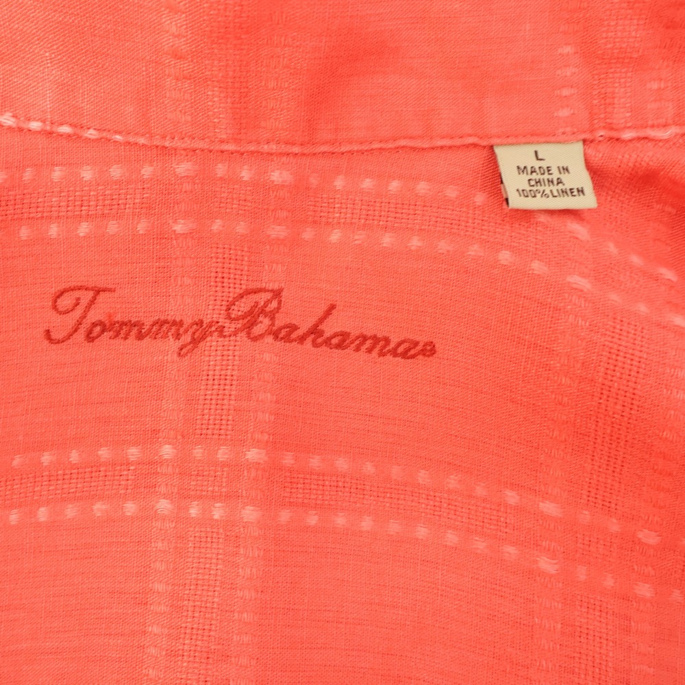 Tommy Bahama Linen Orange Peach Linen Button Down Long Sleeve‎ Shirt Mens Large - Picture 4 of 6